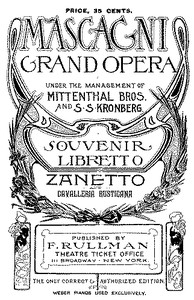 Cover of Zanetto; and Cavalleria Rusticana — Background and Themes