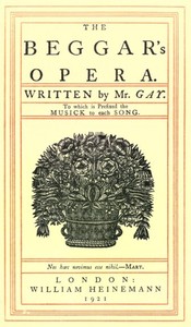 Cover of The Beggar's Opera; to Which is Prefixed the Musick to Each Song — Story, Setting & Ideas