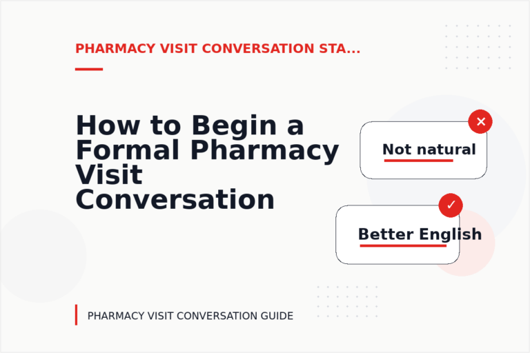 How to Begin a Formal Pharmacy Visit Conversation