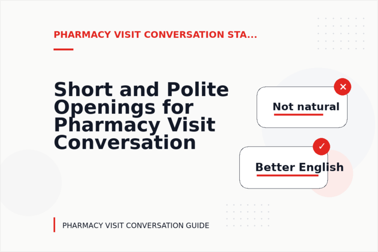 Short and Polite Openings for Pharmacy Visit Conversation English