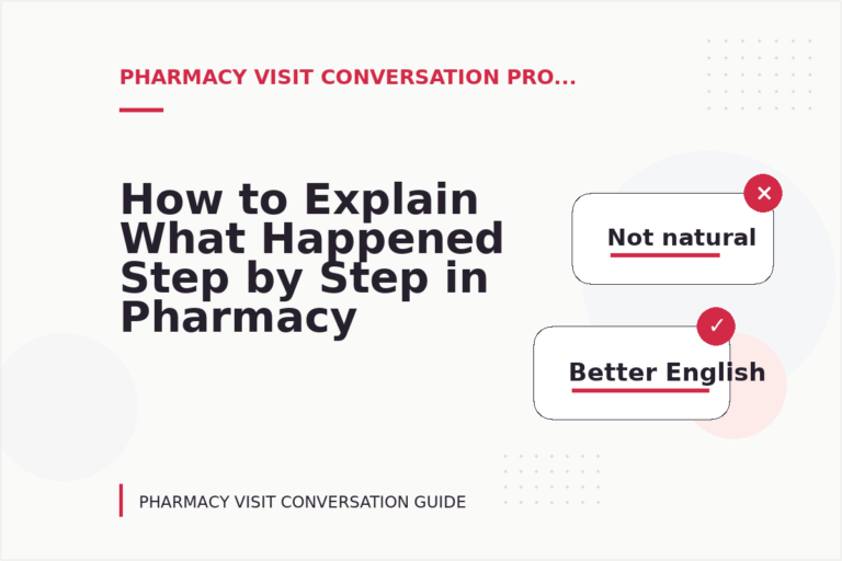 How to Explain What Happened Step by Step in Pharmacy Visit Conversation English How to Explain What Happened Step by Step in Pharmacy Visit Conversation English